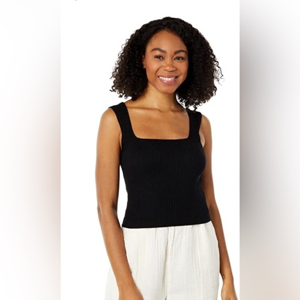 Abercrombie and Fitch Elevated Ribbed Sweater Tank Top in Black Size Extra Small
